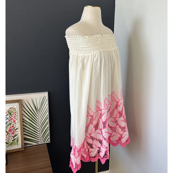 Laurie & Joe Embroidered Off Shoulder Smock Top Silk Tunic Eyelet France - Picture 4 of 10